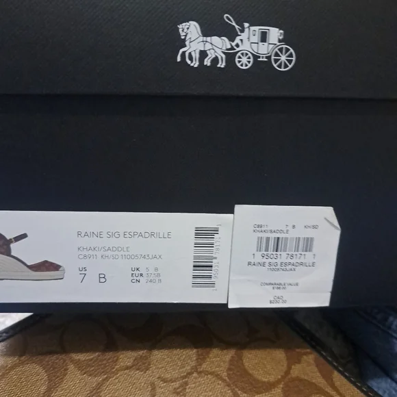 BRAND NEW Coach Women's Brown Espadrille Wedge Sandals - Picture 8 of 11